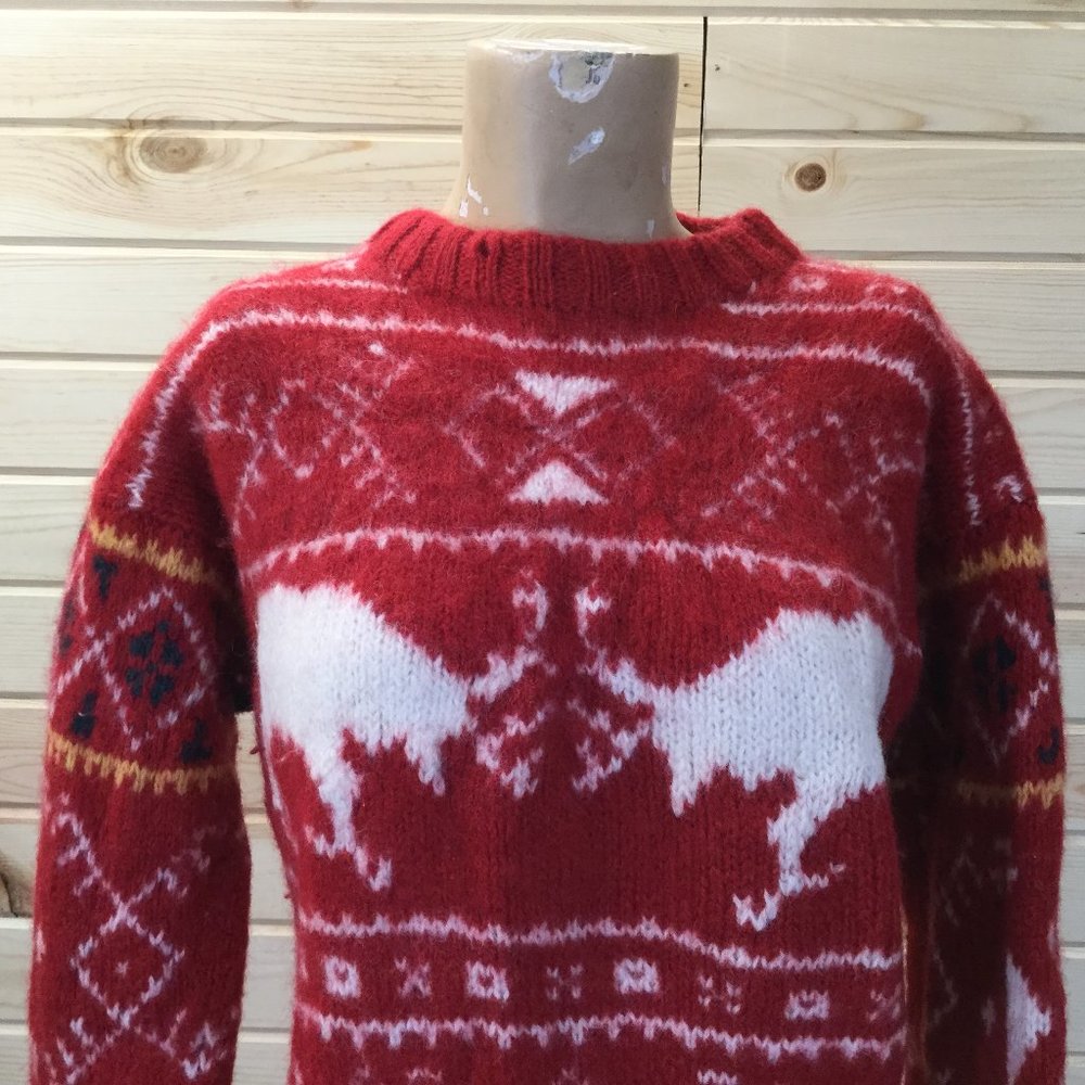 Polo Ralph Lauren Hand Knit Sweater M Reindeer